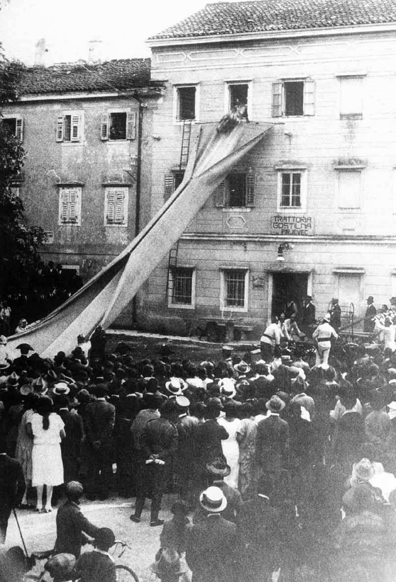Vaje z drsalnim prtom, takrat edinem na primorskem, 1922